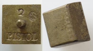 Münzgewicht 2 PISTOL, bergisch. Aeckersberg. 