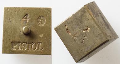Münzgewicht 4 PISTOL, bergisch. Aeckersberg. 