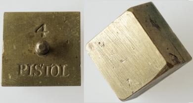 Münzgewicht 4 PISTOL, bergisch. Aeckersberg. 