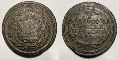 Münzgewicht 1/2 BANCO THALER 1744 