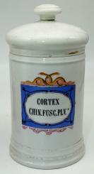 Porzellangefäß, Frankreich, 19. Jh, Chinarinde 