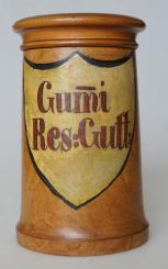 Apotheken-Holzdose, deutsch, um 1830, Biedermeier. Gummigutt 