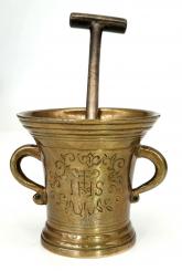 Barocker Hochzeits-Mörser, Nürnberg, um 1700, schön graviert / dekoriert 