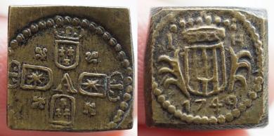 Münzgewicht 1/2 Noailles, "IH" Henderickx, Mechelen 