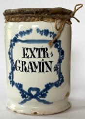 Apotheken Fayence, 18. Jh., "Queckenextrakt" 