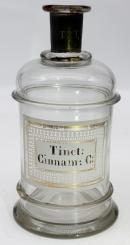Apothekenflasche, Zimttinktur, tolle Reparaturen, um 1880 