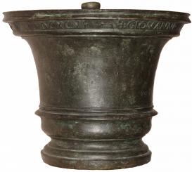 Großer antiker Bronzemörser aus Italien, 1696, 53 kg. 