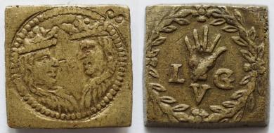 Münzgewicht 1/2 Excellente, Meister "LVG", Antwerpen, um 1570. 