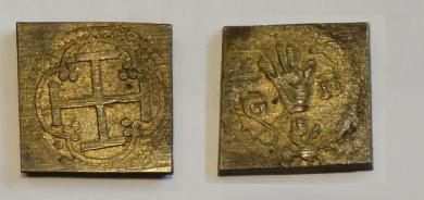 Münzgewicht halber Pistol, Antwerpen, G. v. Dunwalt, um 1650. 