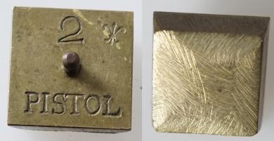 Münzgewicht 2 PISTOL, bergisch. Poppenberg. 