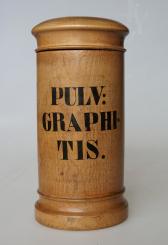 Apotheken-Holzdose, deutsch, um 1830, Biedermeier. 