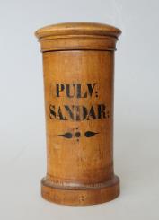 Apotheken-Holzdose, deutsch, um 1830, Biedermeier 