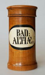 Apotheken-Holzdose, deutsch, um 1830, Biedermeier 