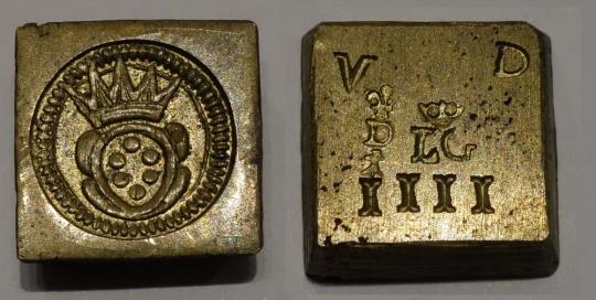 Münzgewicht ital. Pistole, Frankreich, Lyon, um 1700. 